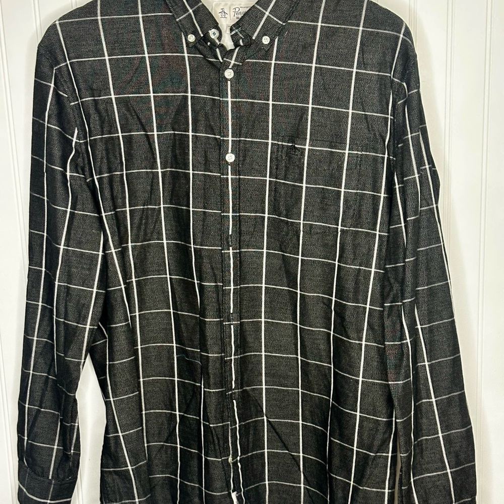 Original Penguin Black and White Casual Button Down Shirt